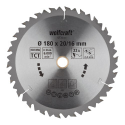 Disco de sierra circular ct, 22 dientes ø180mm 6734000 wolfcraft