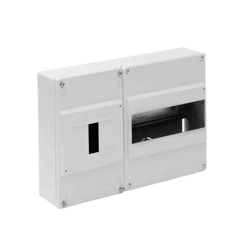 Caja para distribución 1 icp+7 elementos blanco 227x188x55mm solera (retractilado) 697b