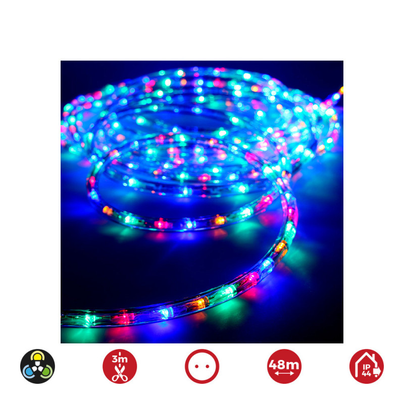 Tubo flexiled led 2 vias multifuncion 48m. 36 leds/m multicolor (ip44 interior-exterior) edm.