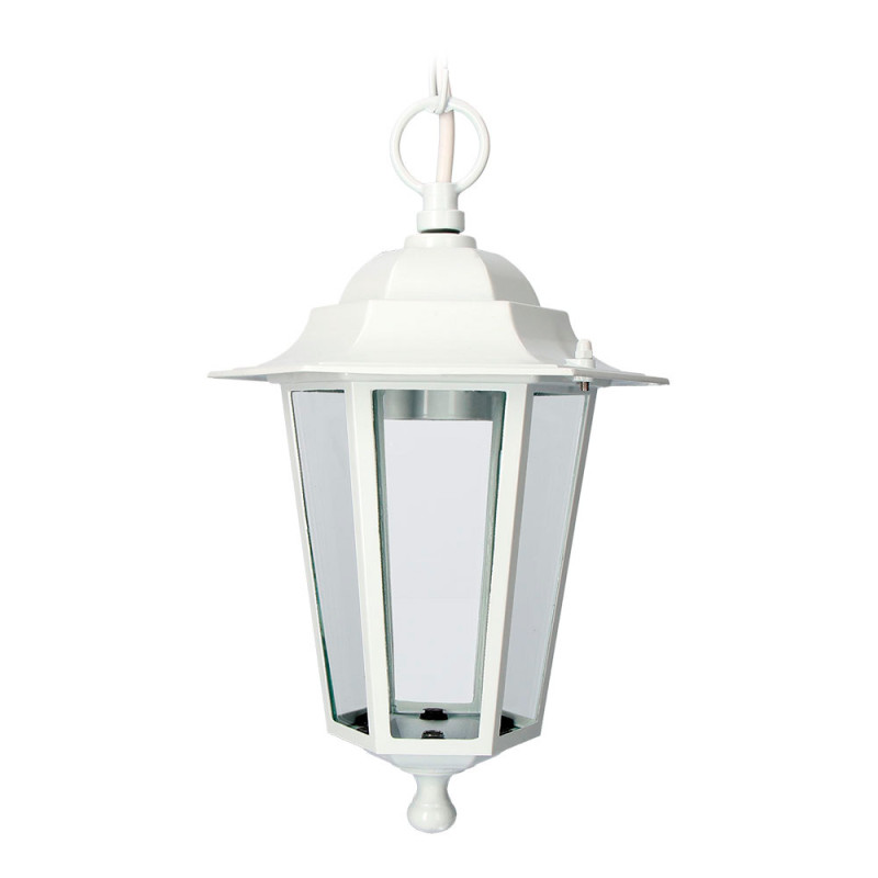 Farol de aluminio y cristal para techo ip44 e27 60w color blanco ø19,2x94,7cm modelo zurich. edm