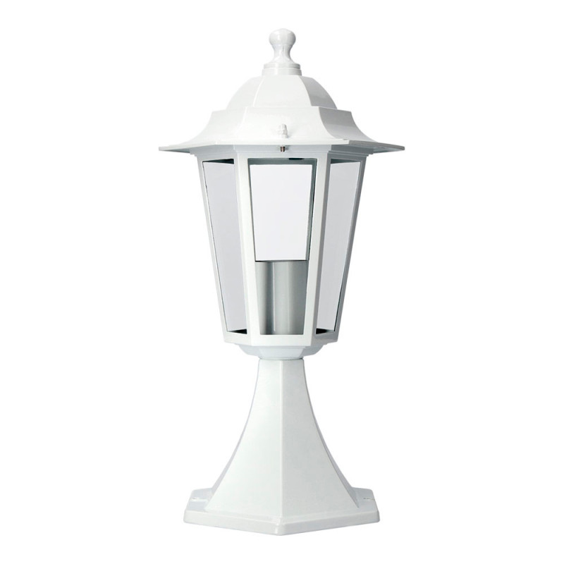 Farol de aluminio y cristal para muro ip44 e27 60w color blanco ø16x40cm modelo zurich edm