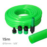 Kit manguera de jardin anti-torsion ø interior 15mm ø exterior 20mm (5/8") - rollo 15m con accesorios edm