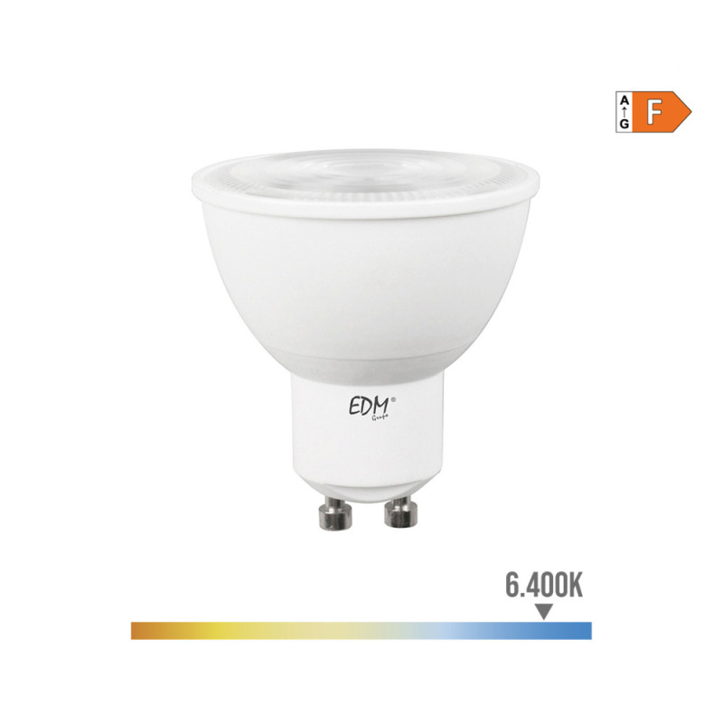 Bombilla dicroica led gu10 7w 550lm 6400k luz fria 45° ø5x5,5cm edm