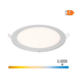 Downlight led empotrable redondo 20w luz fria 6400k 1500lm cromado ø22,5cm edm