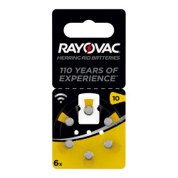 Micro pila para audifono rayovac za10 1,4v (blister 6 pilas) ø5,8x3,6mm