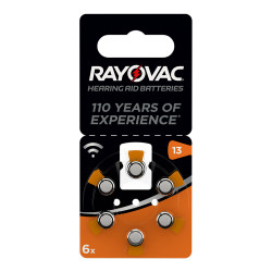 Micro pila para audifono rayovac za13 1,45v (blister 6 pilas) ø8x6mm