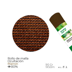 Rollo de malla de ocultacion color marron 90g 1x50m edm