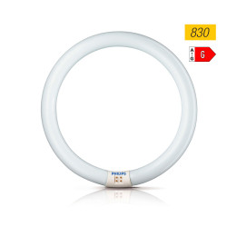 Tubo fluorescente circular 32w ø30cm trifosforo 830k luz calida philips