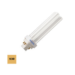 Bombilla bajo consumo lynx d-26w g24 pld-4pin 830k luz calida 17,4cm philips