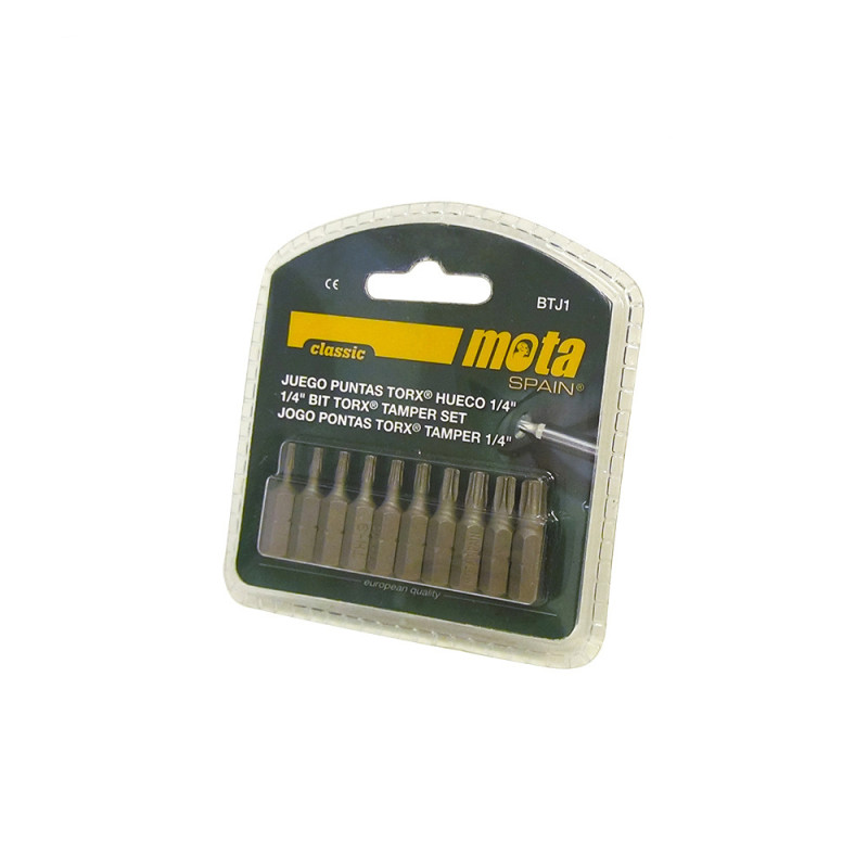 Juego puntas torx tamper x 25mm 10 unid. btj1 mota