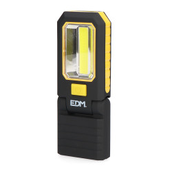 Linterna led cob 3 leds xl de 200lm. con gancho e iman 3xaaa (pilas incluidas) edm