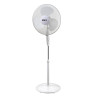 Ventilador de pie con base circular. color blanco. potencia: 45w aspas: ø40cm altura regulable 110-130cm edm