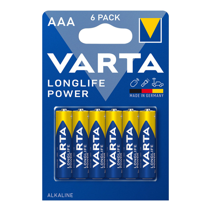 Pila alkalina longlife power aaa - lr-3 varta (blister 6 unid.)