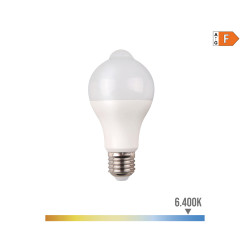 Bombilla standard led con "sensor de presencia y crepuscular" e27 12w 1055lm 6400k luz fria ø6x11cm edm