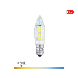 Bombilla mini vela led e14 3w 250lm 3200k luz calida ø1,6x5,4cm edm