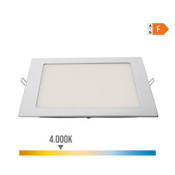 Downlight led empotrable cuadrado 20w luz dia 4000k 1500lm color cromado 22x22cm edm