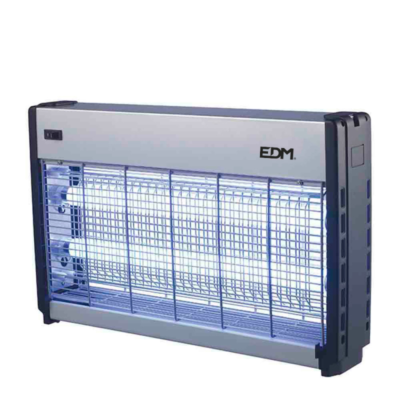 Exterminador de insectos profesional electronico 2x15w 49x10x31cm color cromo/negro edm