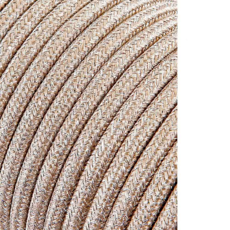 Cable cordon tubulaire 2x0,75mm c15 beige 5m