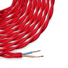 Cable textil trenzado 2x0,75mm c-62 rojo 5m