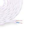 Cable textil trenzado 2x0,75mm blanco 5m