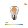 Bombilla esferica con filamento de led cristal vintage e27 4,5w 350lm 2000k luz calida ø4,5x7,8cm edm