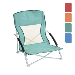 Silla de playa metalica plegable 50x40x65cm colores surtidos