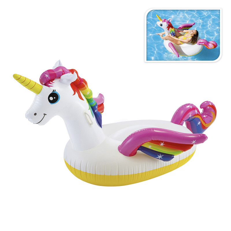 Colchoneta hinchable 101x140x97cm modelo unicornio. intex