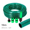 Kit manguera jardin basic line ø interior 15mm ø exterior 19mm (5/8") - rollo 15m con accesorios edm