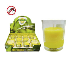 Vela citronela 50g con recipiente de cristal ø6x5cm euro/uni.