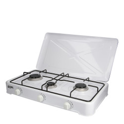 Cocina de gas esmaltada 3 fuegos 60x33x12cm edm