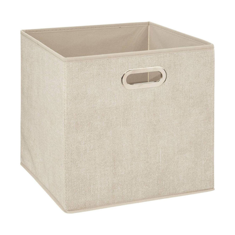 Caja organizadora color beige para estanteria 31x31cm