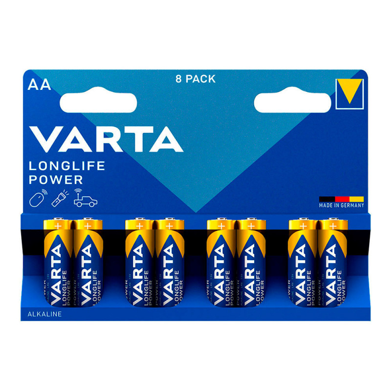 Pila varta longlife power aa - lr06 (blister 8 unid.) ø14,5x50,5mm