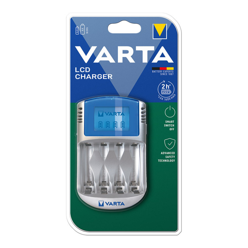 Cargador varta sin pilas lcd 220v, 12v y usb