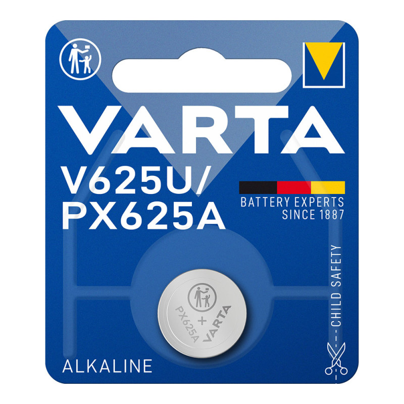 Micro pila de boton varta alkalina v625u 1,5v (blister 1 unid.) ø16,0x6,2mm