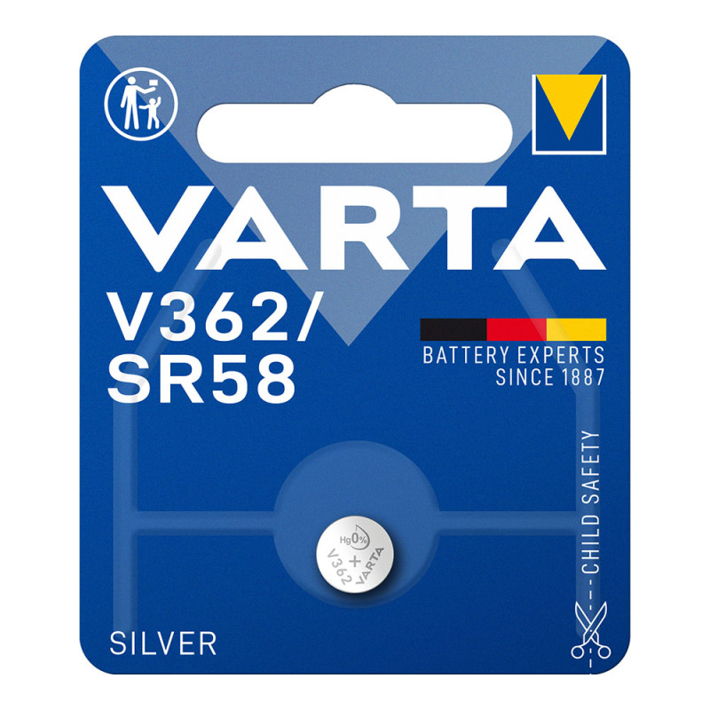 Micro pila de boton varta silver sr58 -v362 1,55v (blister 1 unid.) ø7,9x2,1mm