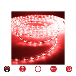 Tubo flexiled 2 vias fijo 48m. 30 leds/m rojo