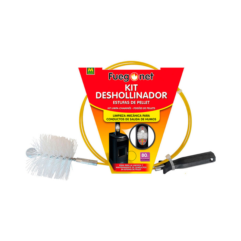 Kit deshollinador - estufas de pellet ø80mm 3m - fuegonet masso