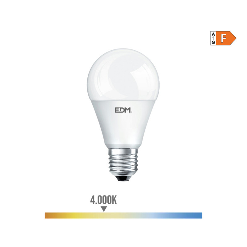 Bombilla standard led e27 12w 1154lm 4000k luz dia ø5,9x11,5cm edm