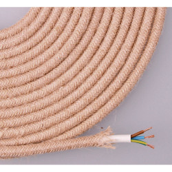 Cable de cuerda de yute tejida y enfundada 3x0,75mm 25m euro/m