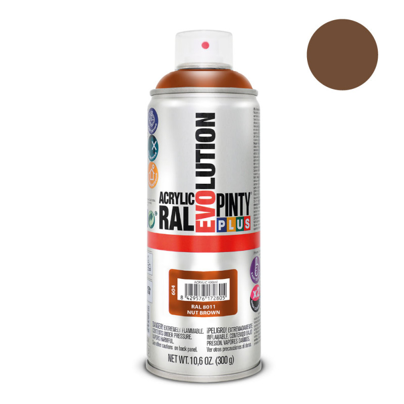 Pintura en spray pintyplus evolution 520cc ral 8011 pardo nuez