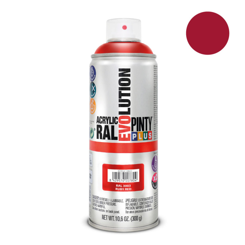 Pintura en spray pintyplus evolution 520cc ral 3003 rojo rubí