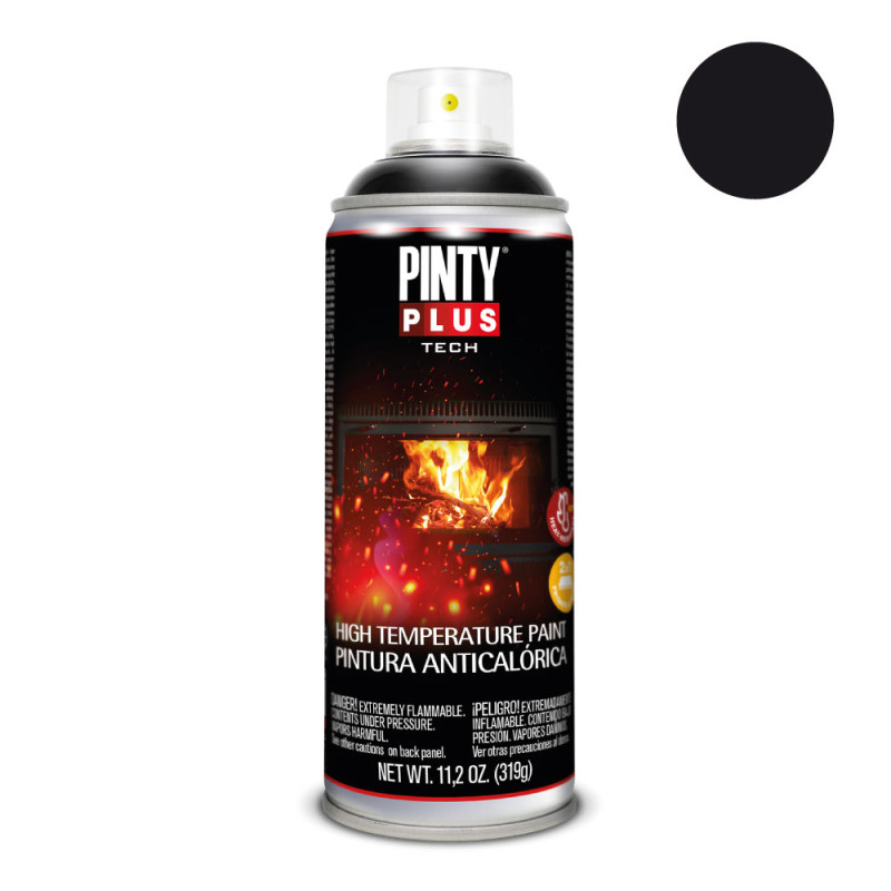 Pintura en spray pintyplus tech 520cc anticalórica negro a104