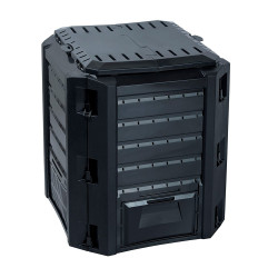 Caja de compostaje 380 l color negro 71,9x71,9x82,6cm grouw