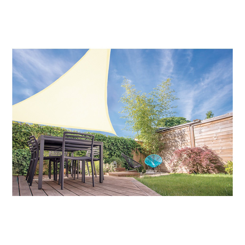 Toldo vela forma de triangulo color: crema 3,6x3,6x3,6m ambiance