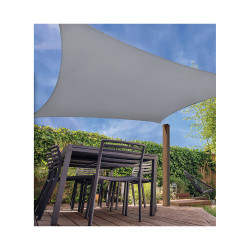 Toldo vela cuadrado color: gris claro 5x5m ambiance