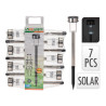 Pack 7 estacas solar de jardin. acero inoxidable. 1 led ip44 ø5x36cm