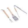 Conjunto de 3 utensilios para barbacoa madera/acero inoxidable edm