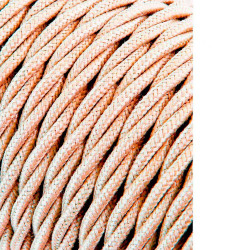 Cable textil trenzado 2x0,75mm c-15 beige seda 25m