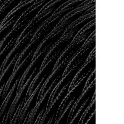 Cable textil trenzado 2x0,75mm c-41 negro seda 25m