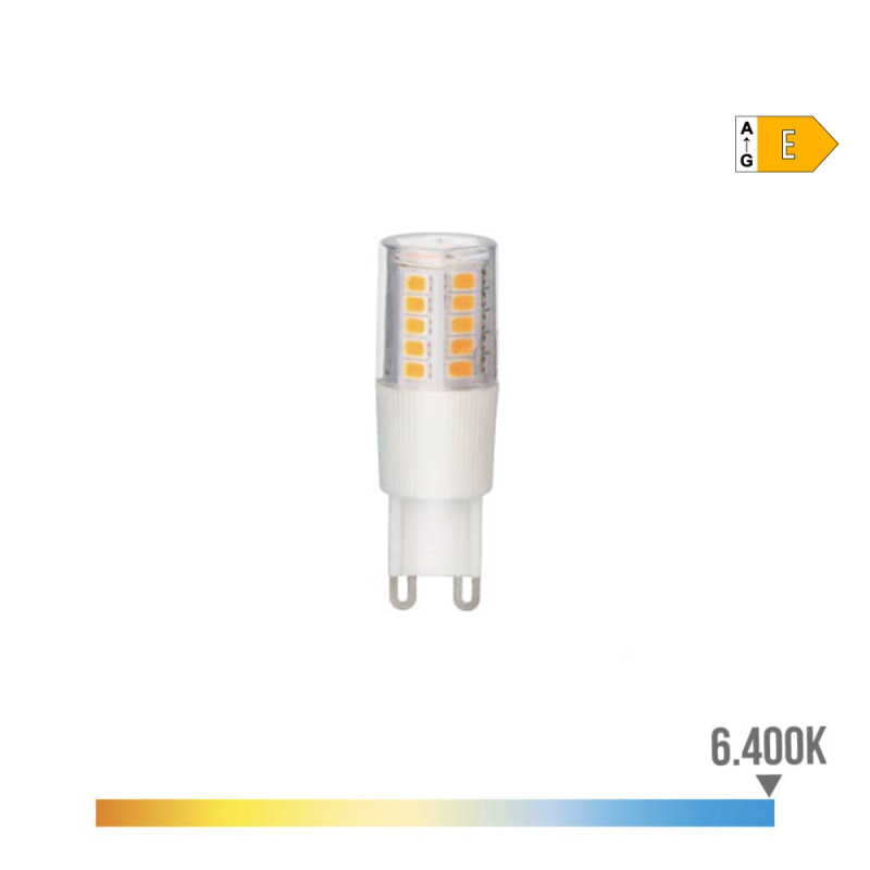 Bombilla g9 led 5.5w 650lm 6400k luz fria base ceramica ø1,8x5,4cm edm